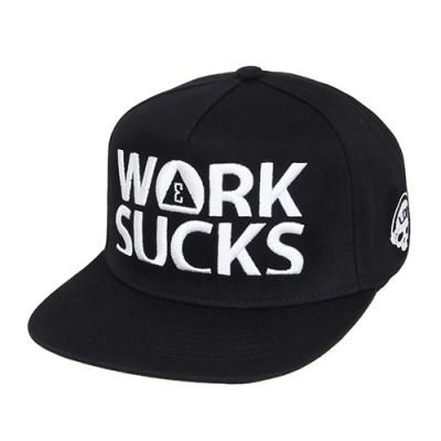 WORK SUCKS SNAPBACK-BLACK