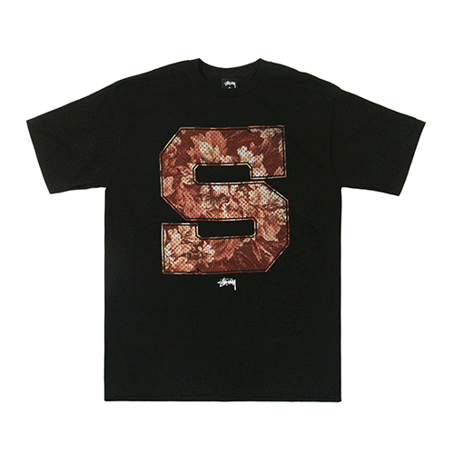 S FLORAL SS TEE - BLK