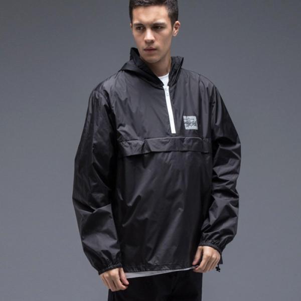 STOCK PACKABLE ANORAK PULLOVER-BLK
