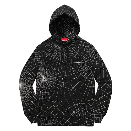 Spider Web Hooded Sweatshirt - Black