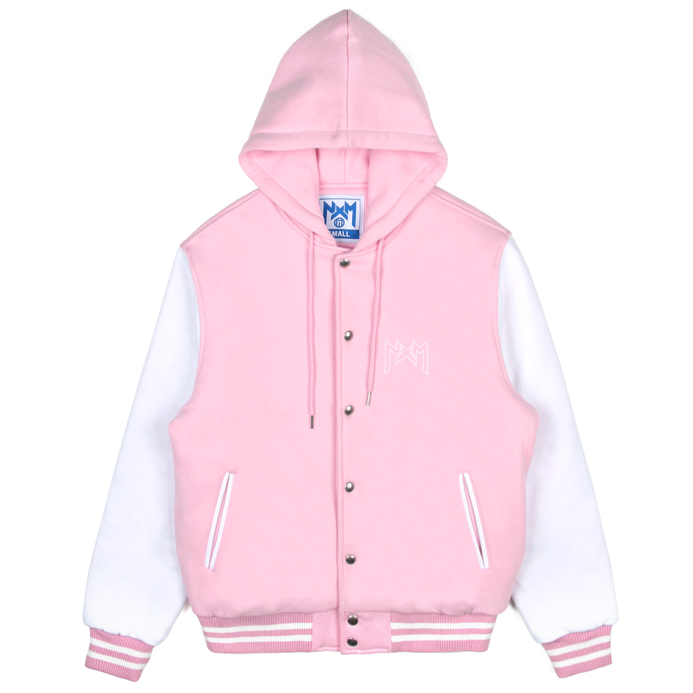 [NYPM] NASTY KICK HOODIE STADIUM JACKET (PINK)