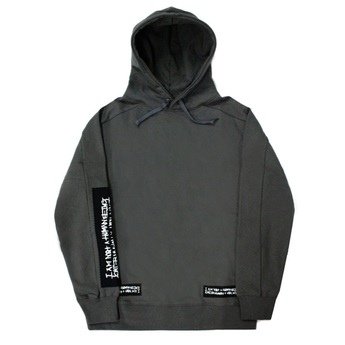 PATCHED BASIC LOGO HOODIE - CHARCOAL