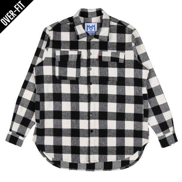 [NYPM] NASTY NOISE FLANNEL SHIRTS (BLK)