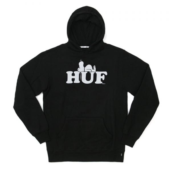 HUF X SNOOPY PULLOVER HOOD-BLK
