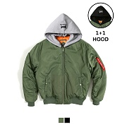 Hood Shirring MA-1 Padding Jacket Khaki