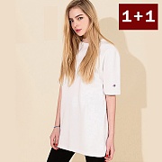 [1+1] Double Cotton Long T-Shirts White