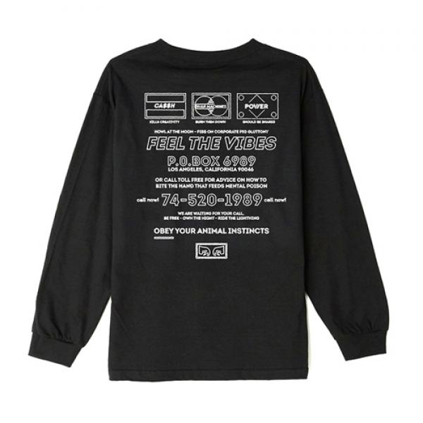 (164901473)VIBES L/S TEE-BLK