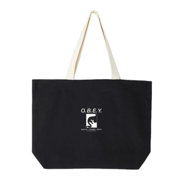 WAKE UP CONSUME REPEAT TOTE BAGS-BLK