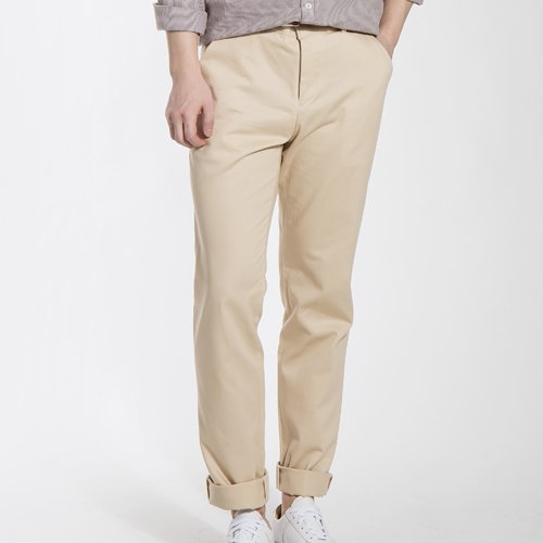 Basic Cotton Pants - BEIGE