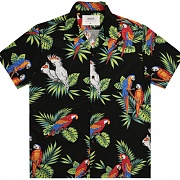 Big Parrot Aloha Shirt(U) - Black