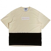 COLOR-BLOCK 1/2 NORMAL-NECK T-SHIRTS -IVORY