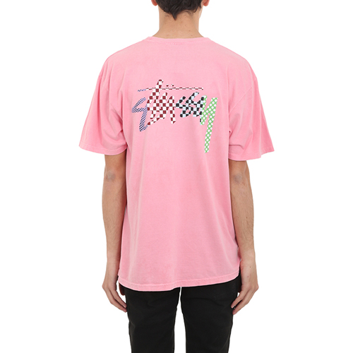 CHECKER STOCK PIG. DYED PKT TEE-PINK