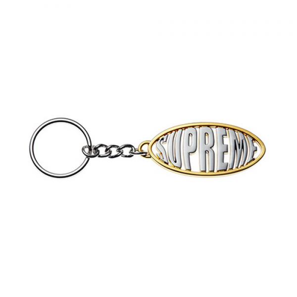 Oval Logo Keychain-Gold/Silver