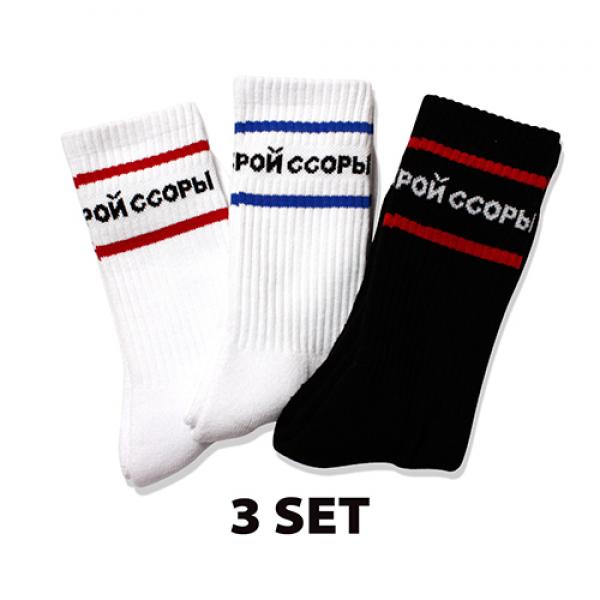 crump lettering socks (CA0003)-3set