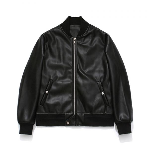 (Unisex)Buffing Leather Rib Jacke