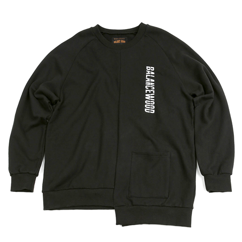 unbalance lettering sweatshirt(black)