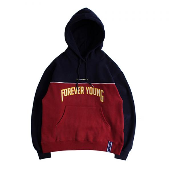 FOREVER YOUNG PIPING HOODIE_BURGUNDY