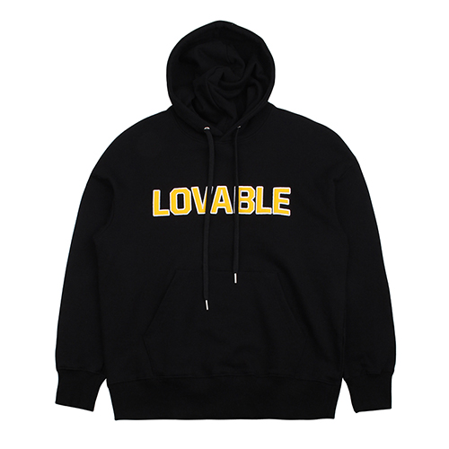Lovable Cotton Dropshoulder Hoodie Sweatshirts - Black
