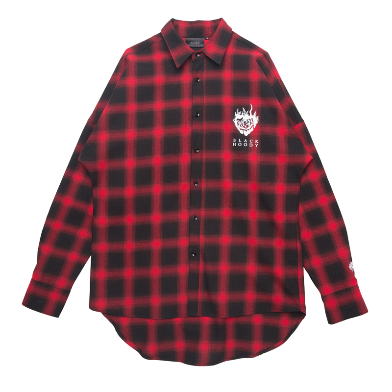 FLAME ROSE FLANNEL CHECK SHIRT RED
