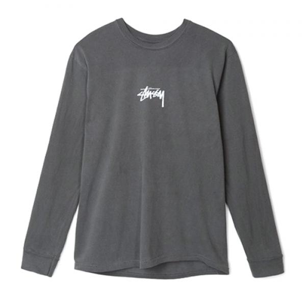 STOCK PIG. DYED LS TEE-BLK