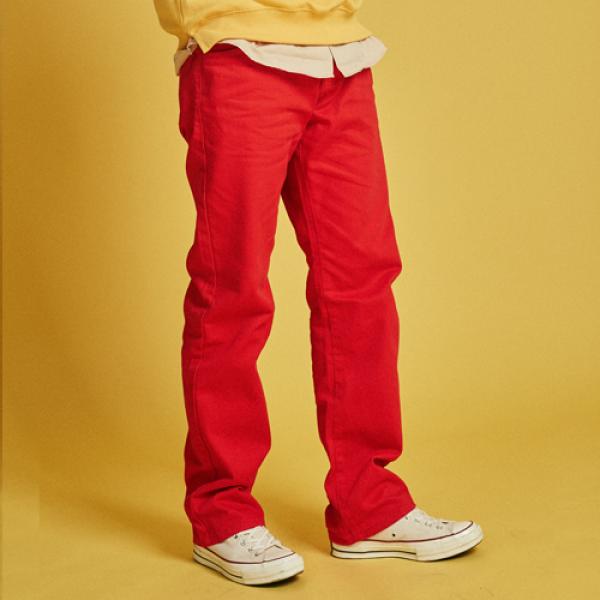 HEAVY TWILL COTTON PANTS _RED