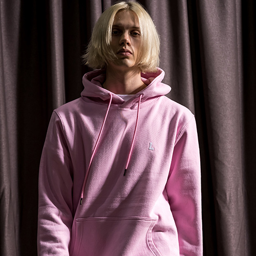 BASIC PULLOVER HOODIE-BRIGHT PINK