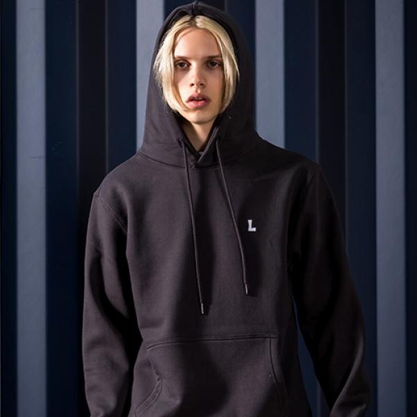 BASIC PULLOVER HOODIE-CHARCOAL