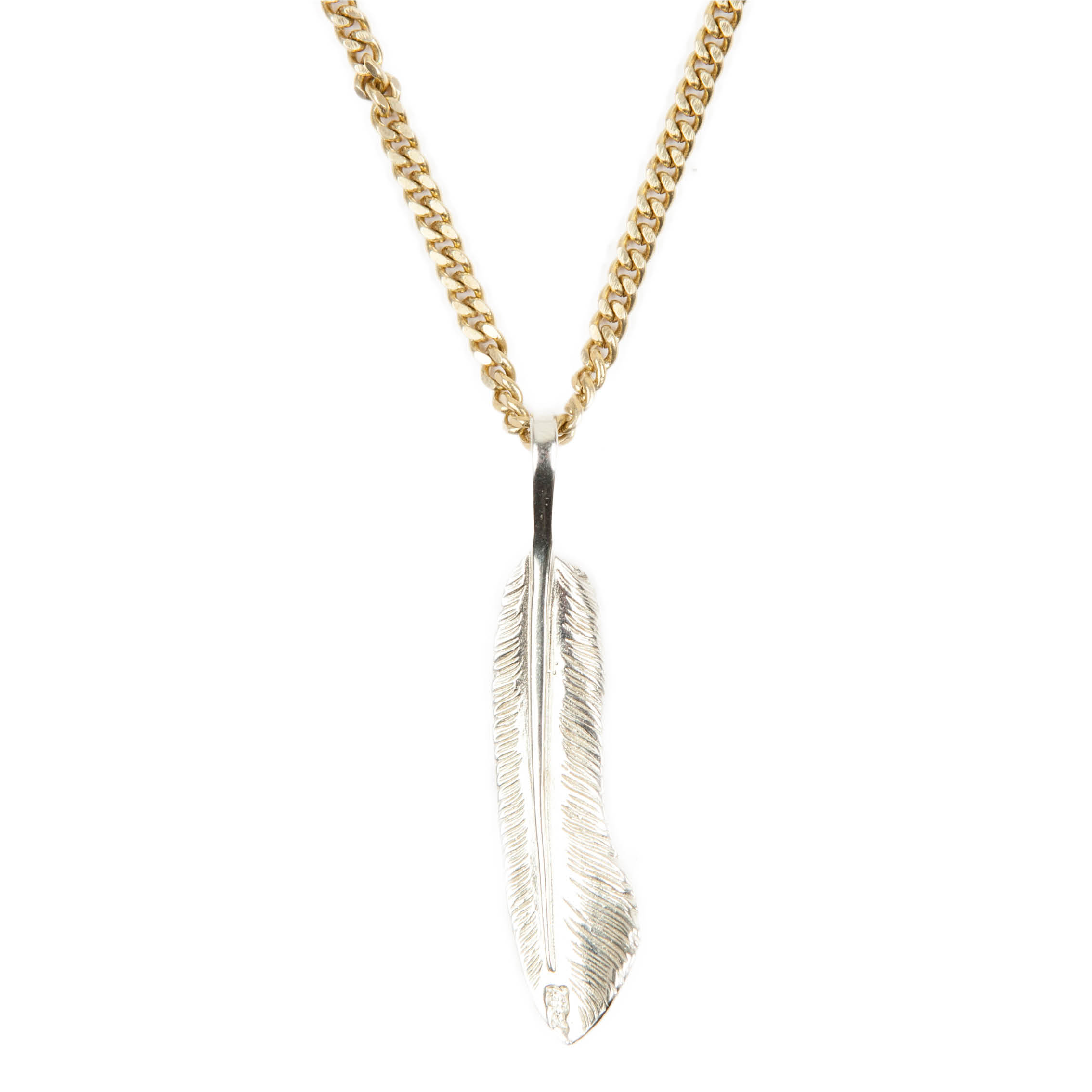 255# SOLIDBRASS FEATHER NECKLACE-NO.2