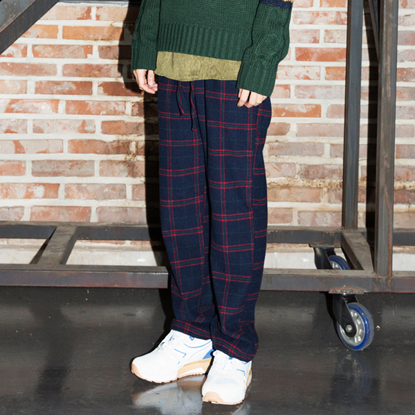 Over Check Wool Wide Pants(2color)(unisex)