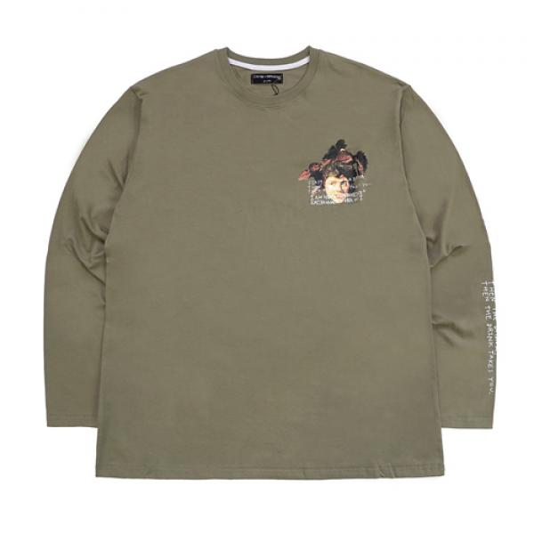 THE DRINK TAKES YOU L/S T-SHIRT - OLIVE GREEN