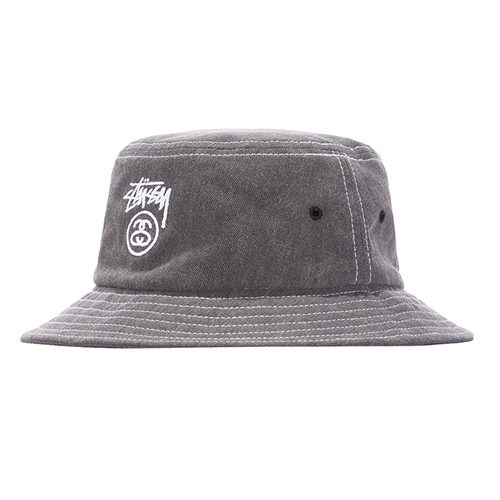 WASHED STOCK LOCK BUCKET HAT-BLK