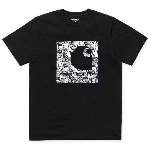 (I024755)S/S C COLLAGE T-SHIRT-BLK