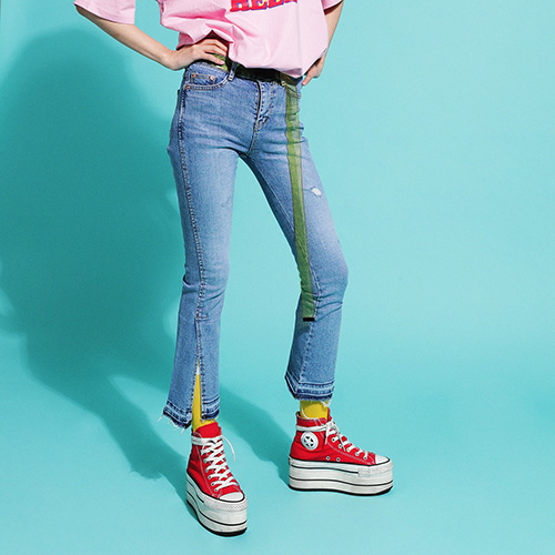 Slit Boot-cut Jeans ()(girls)