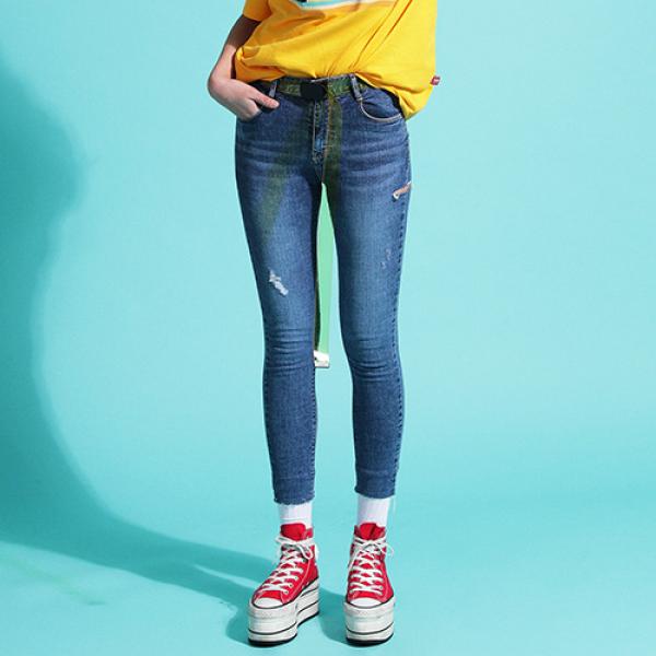 Thigh Slit Skinny Jeans ()(girls)