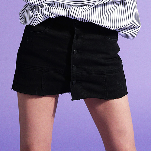 Button Down Skirt Shorts ()(girls)
