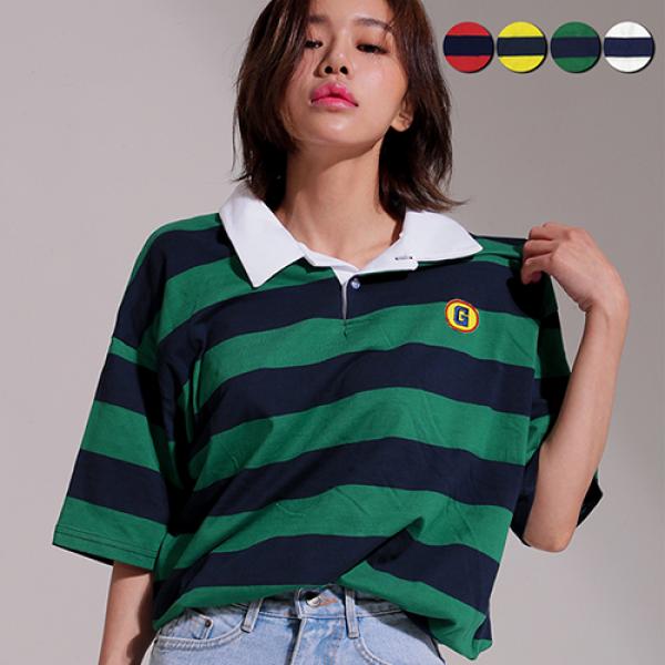G.Club Striped Polo Shirt(4color)(unisex)