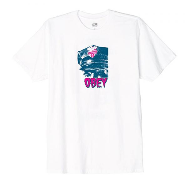 (163081737) OBEY FEAR DIV. TEE-WHT
