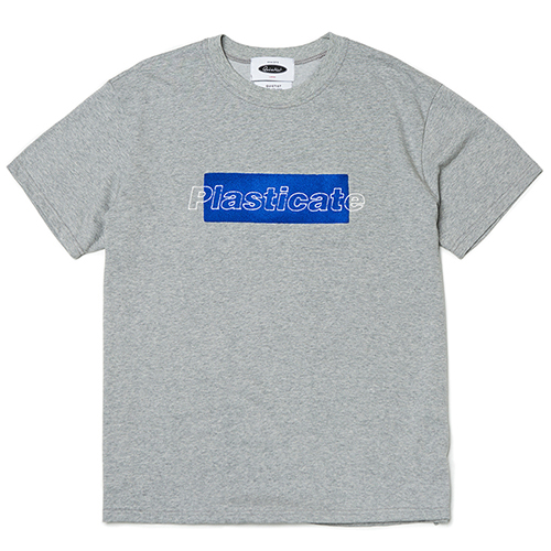 PLASTICATE Box Logo 1/2 T-Shirts (gray)