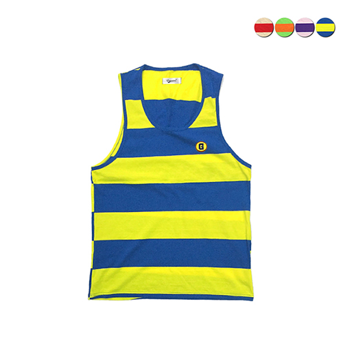 G Border Stripe Sleeveless Shirt(4color)