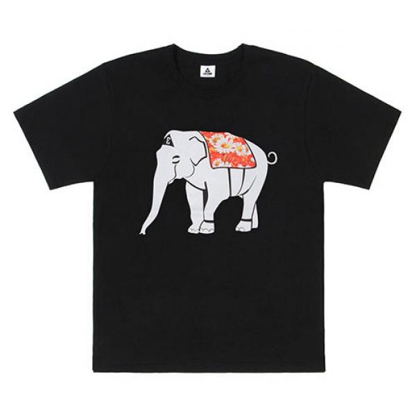 FLORAL ELEPHANT TEE-BLACK