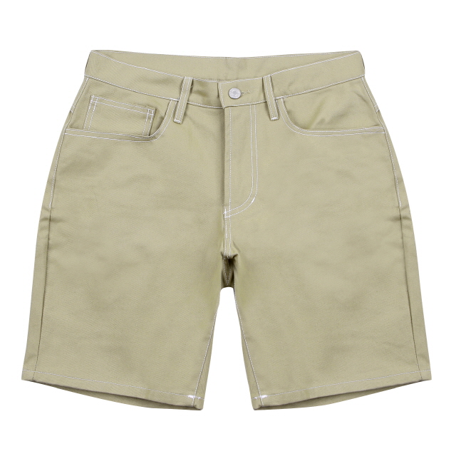 Stich Cotton Shorts - Beige