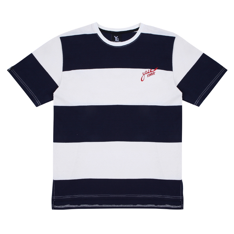 Big Stripe Short Sleeved T-Shirt - Navy