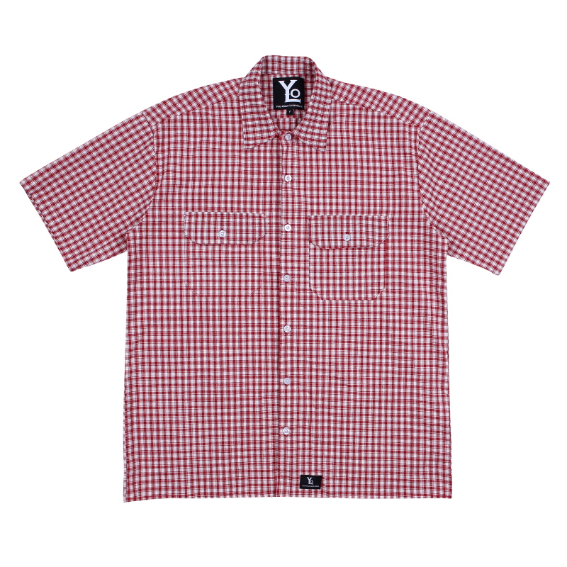 Small Chek Short Sleeved Shirts - Red