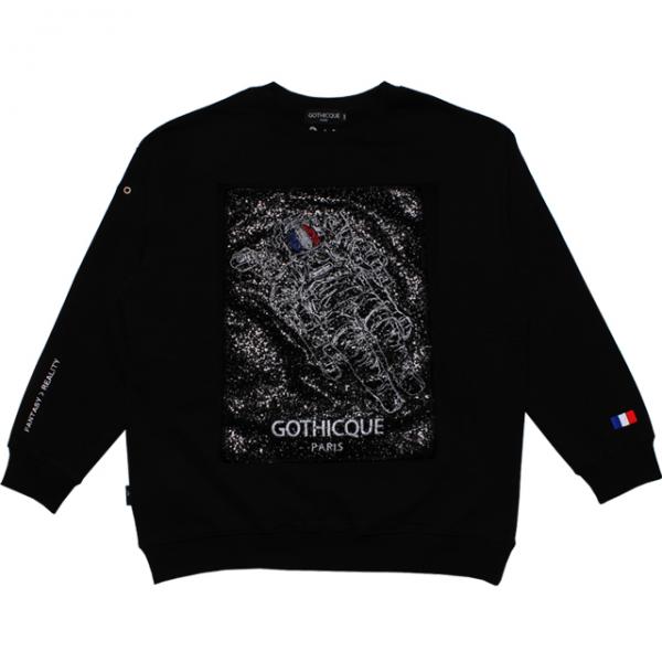 [ũ] GOTHICQUE - Astronaut sweatshirt (BLACK)  