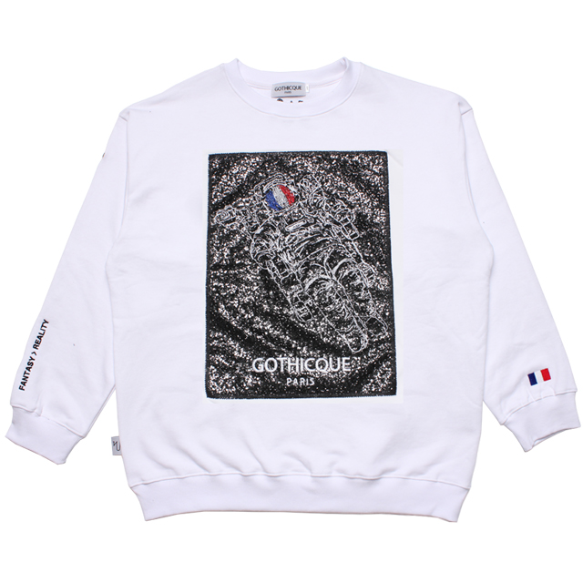 [ũ] GOTHICQUE - Astronaut sweatshirt (WHITE)  