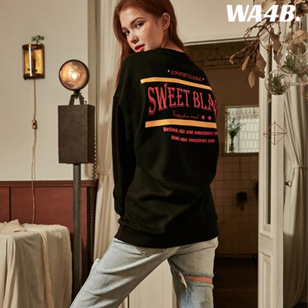 Sweet Black Graphic Over-Fit Sweat Shirts_Black
