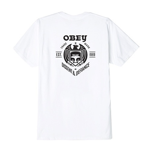(163081780)OBEY DISSENT & DEFIANCE EAGLE TEE-WHT