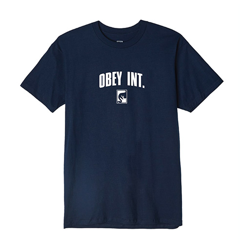 (163081789)OBEY INT. TEE-NAVY