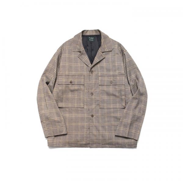 [5½ ] Wide Check Wool Trucker_Brown Check