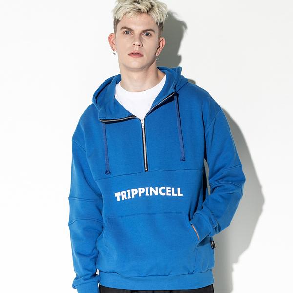 Trippin half zip up hoodie (blue)    ĵ ĵƼ